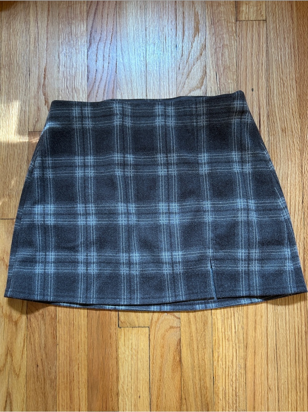 Brown Plaid Mini Skirt - Classic A-Line